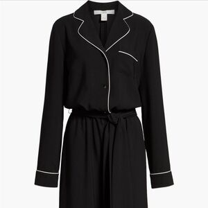 1901 Black and White Trim Jumpsuit